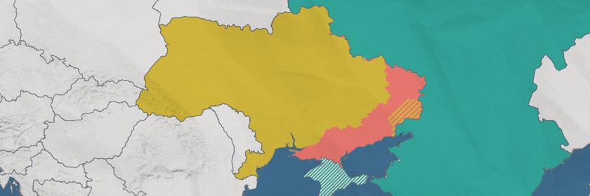 Die Karte der Ukraine zeigt, welche Gebiete im Osten des Landes von russischen Truppen besetzt sind. Zudem sind die Separatistengebiete und die annektierte Krim hervorgehoben.