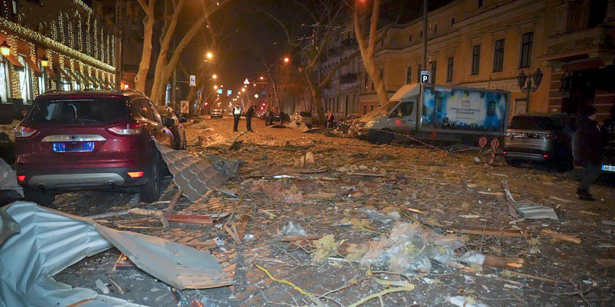 Zerstörung in Odessa nach russischem Raketenangriff