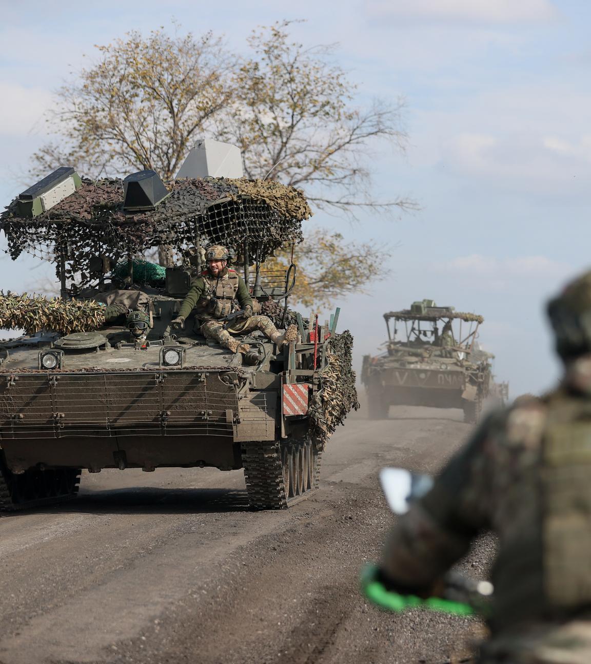 Die 5. motorisierte Schützenbrigade der 51. Donezker Armee, Streitkräftegruppe Tsentr [Zentrum], kämpft an der Front bei Krasnoarmeysk (Pokrovsk) im Rahmen der besonderen Militäroperation.