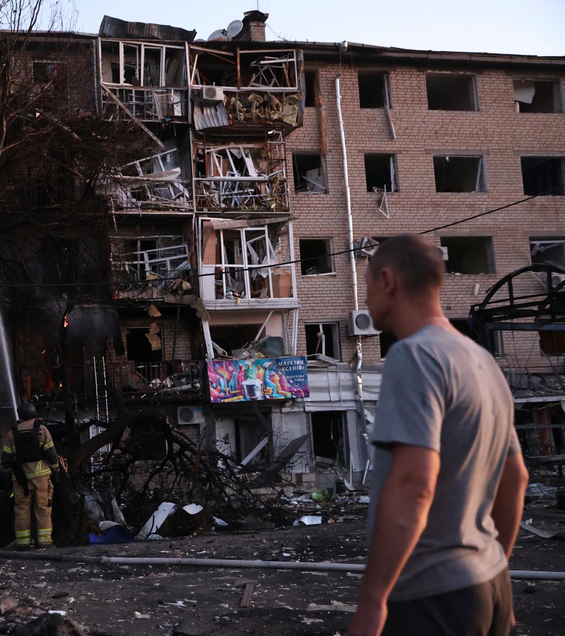 Zerstörung nach Angriff auf Saporischschja in der Ukraine