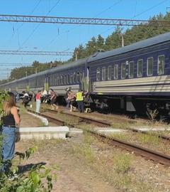 Evakuierung eines Zuges in der Ukraine