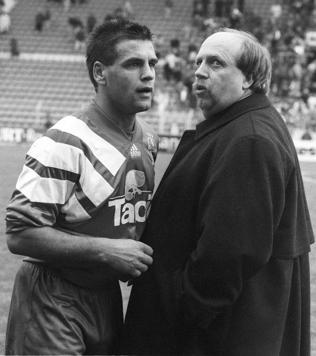 Ulf Kirsten und Reiner Calmund 1994