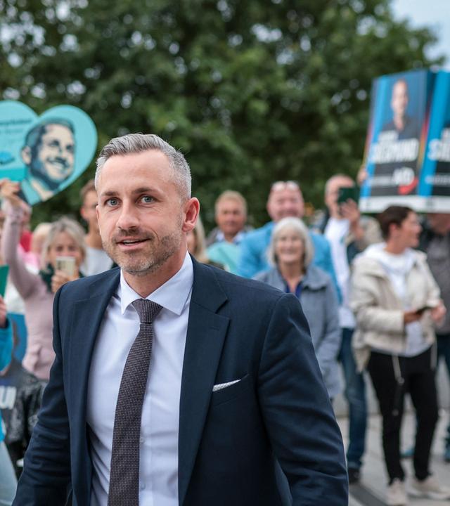 Urlich Siegmund bei einer Wahlkampf-Veranstaltung der AfD.
