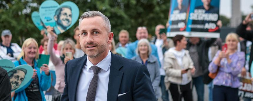Urlich Siegmund bei einer Wahlkampf-Veranstaltung der AfD.