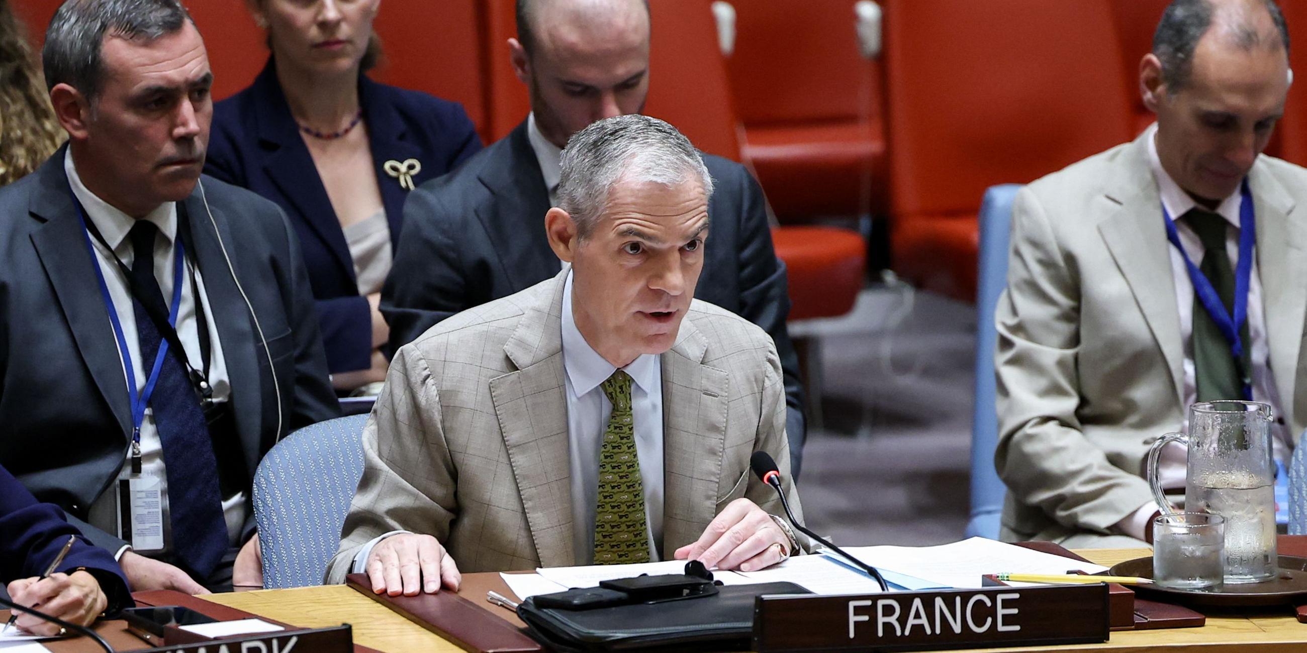 Der französische Botschafter bei den Vereinten Nationen, Jerome Bonnafont