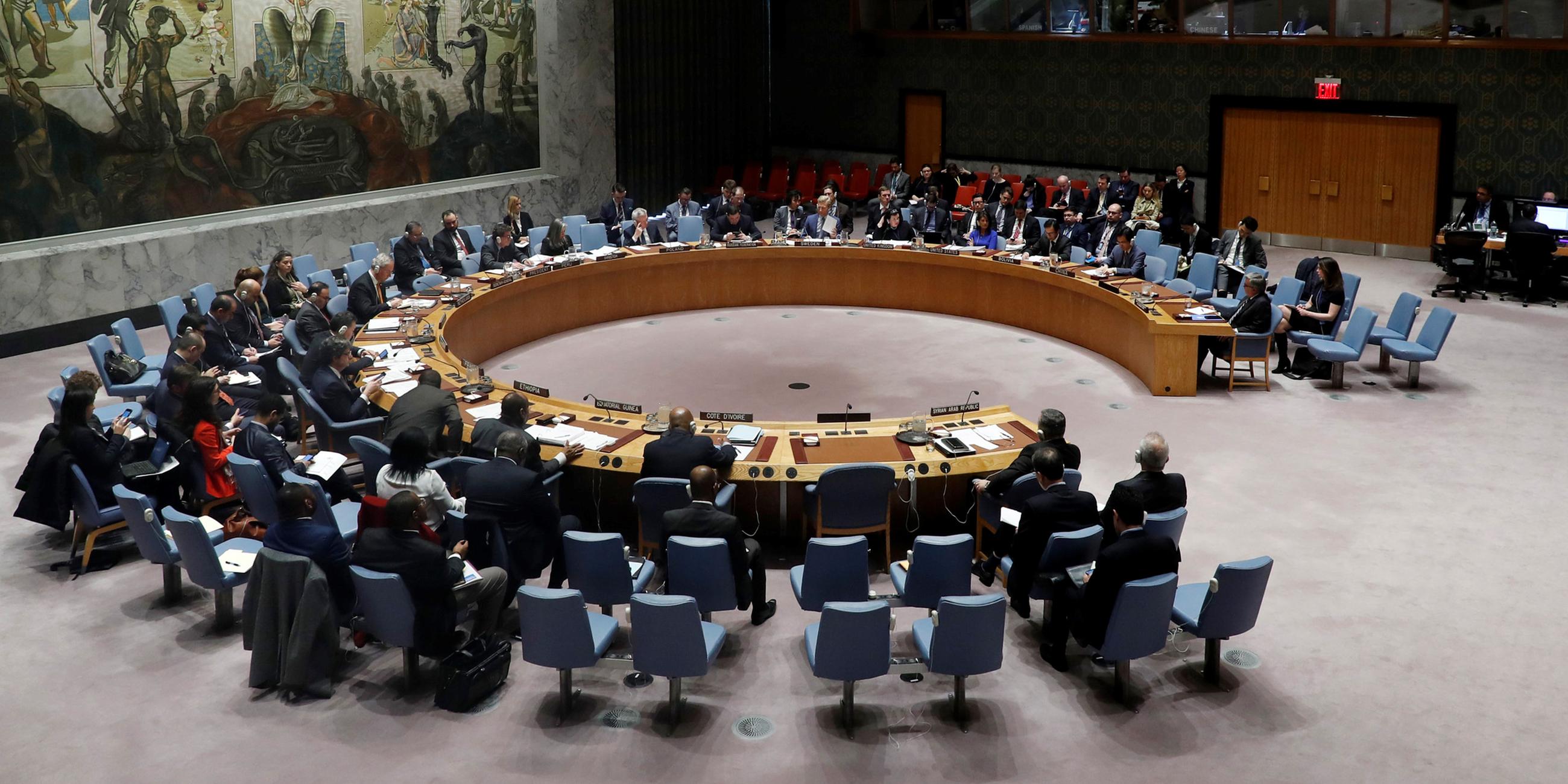 Der UN-Sicherheitsrat am 04.04.2018 in New York