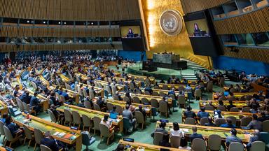 USA, New York: Die Generalversammlung bei den Vereinten Nationen in New York. 