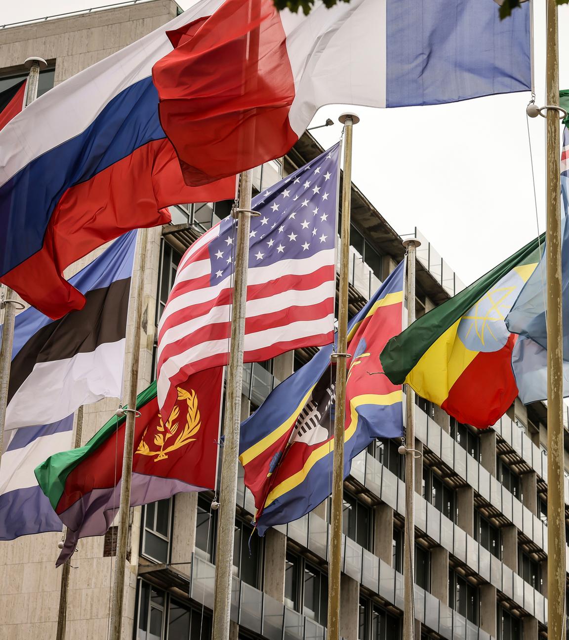 Die US-Flagge weht unter anderem am UNESCO-Hauptsitz