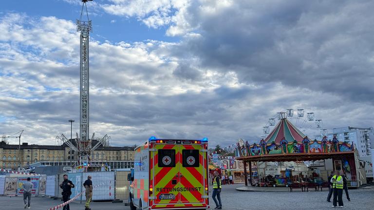 Absperrung nach einem Unfall auf dem Frühlingsfest in Bayreuth