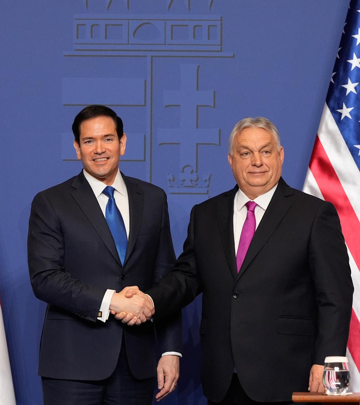 Ungarn: US-Außenminister Marco Rubio (links) und der ungarische Ministerpräsident Viktor Orbán geben am Montag in Budapest eine gemeinsame Pressekonferenz.
