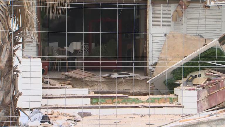 Eingestürztes Restaurant auf Mallorca.