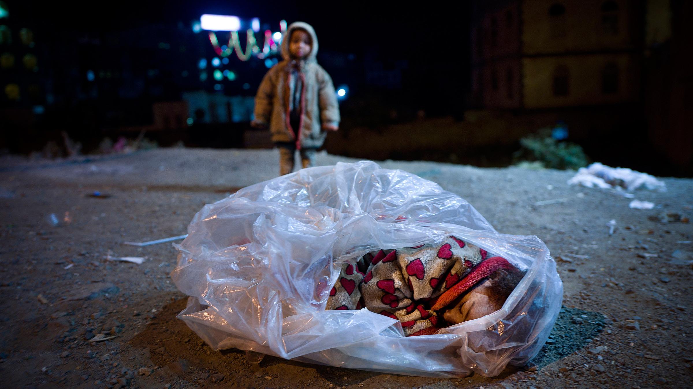 Vertriebene Kinder in Ibb, Jemen