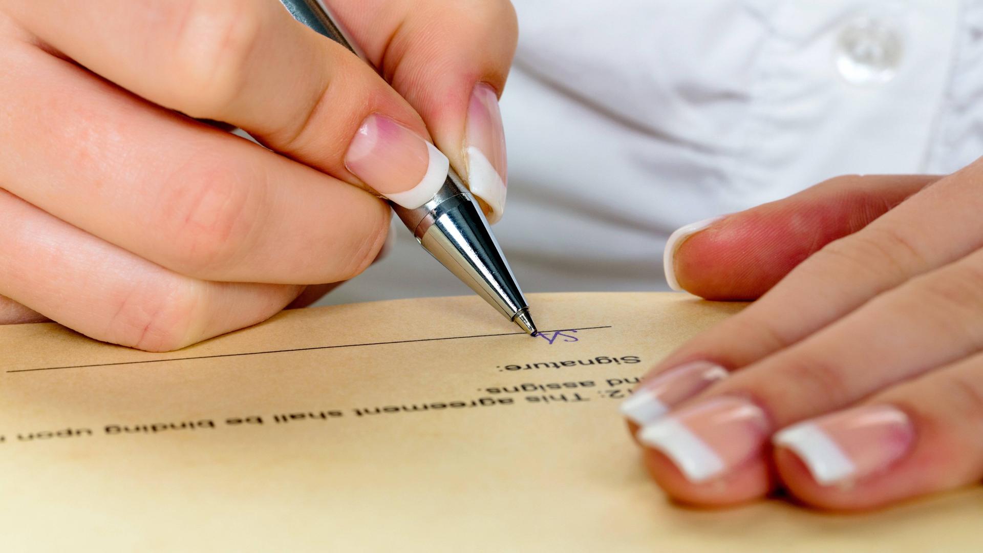 Vertragsunterschrift