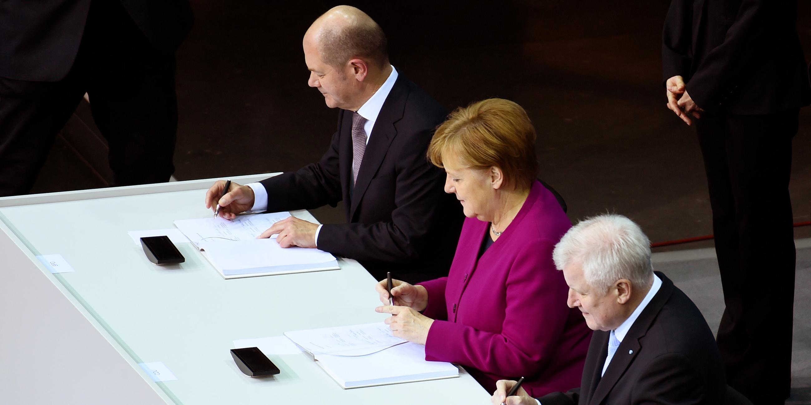 Unterzeichnung des Koaltionsvertrages