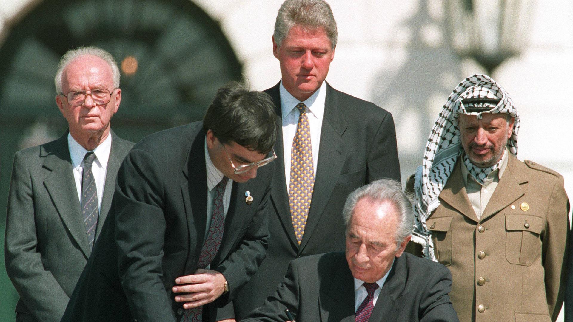 Unterzeichnung des Oslo Friedensabkommens 1993