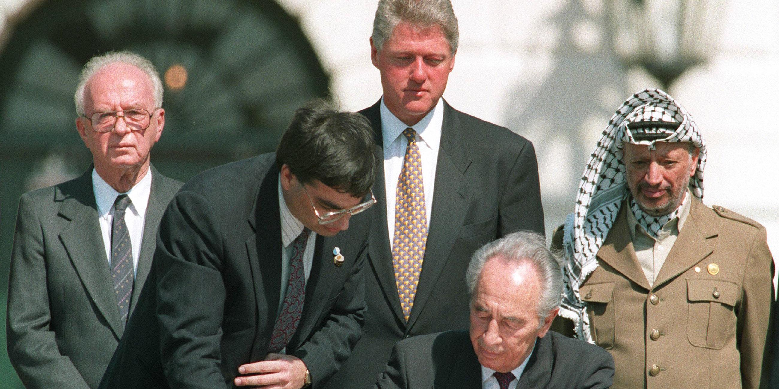 Unterzeichnung des Oslo Friedensabkommens 1993
