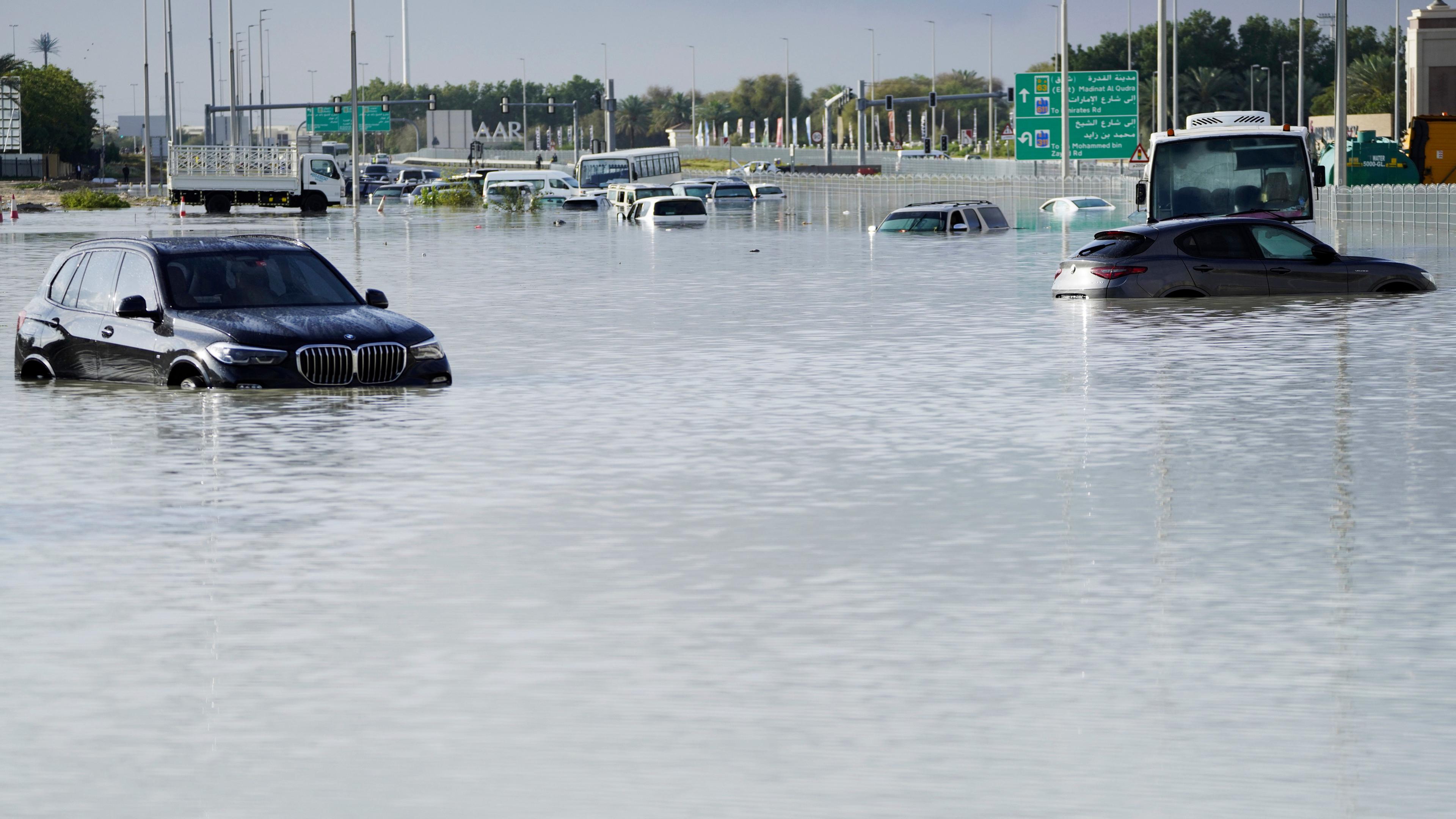 Unwetter in Dubai, aufgenommen am 16.04.2024