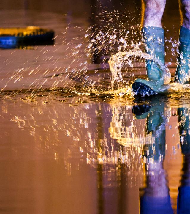 Überschwemmung in Deutschland nach unwettern