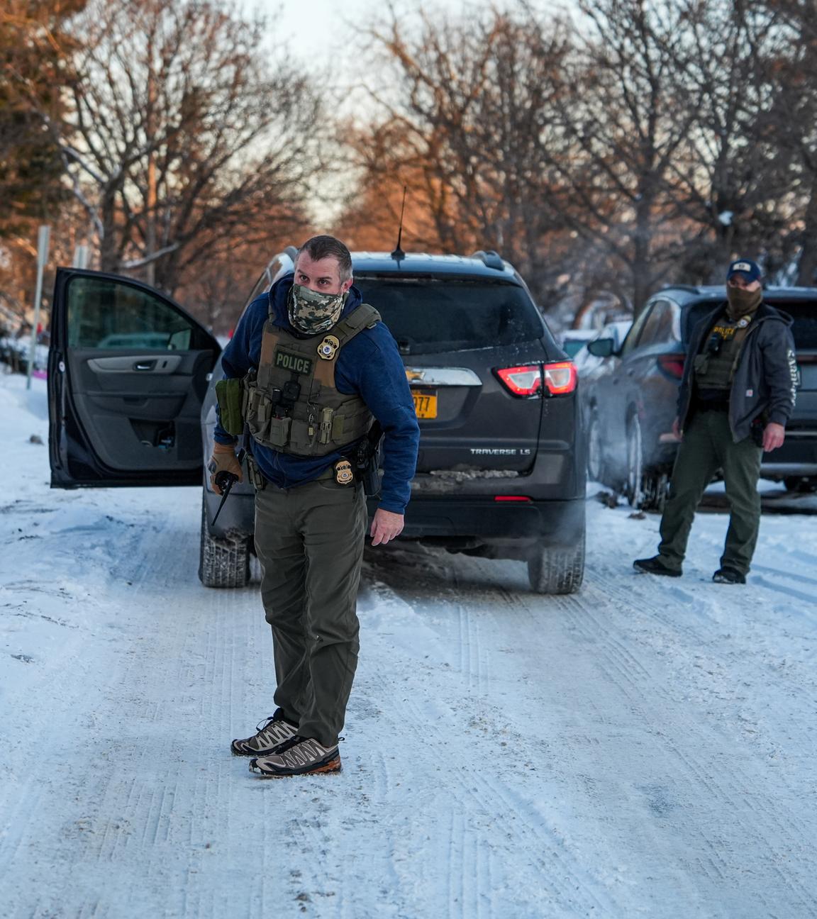 US-Bundesbeamte nehmen an einem Einsatz in Minneapolis im Bundesstaat Minnesota teil.