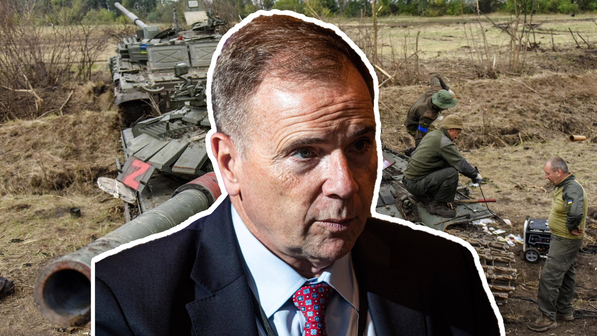 US-General Ben Hodges bei ZDFheute live, ZDFheute live-Logo unten links
