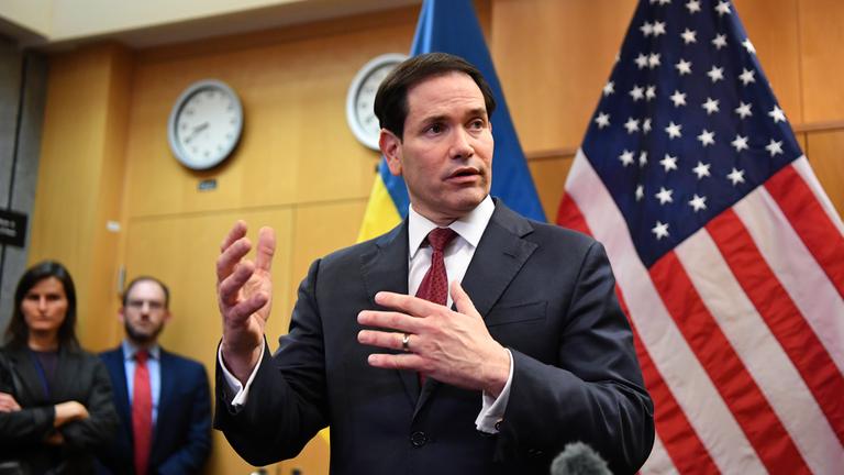 Marco Rubio spricht in Genf über den US-Friedensplan für die Ukraine.