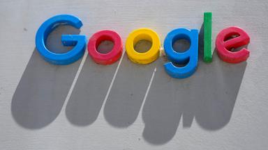 USA: Google Logo, Hauptquartier in Mountain View, Kalifornien