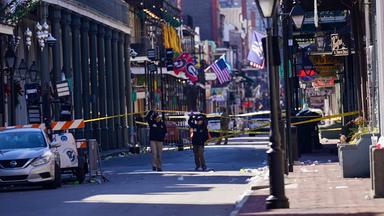 USA, New Orleans: Anschlagsort von der Polizei abgesperrt