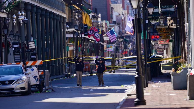 USA, New Orleans: Anschlagsort von der Polizei abgesperrt