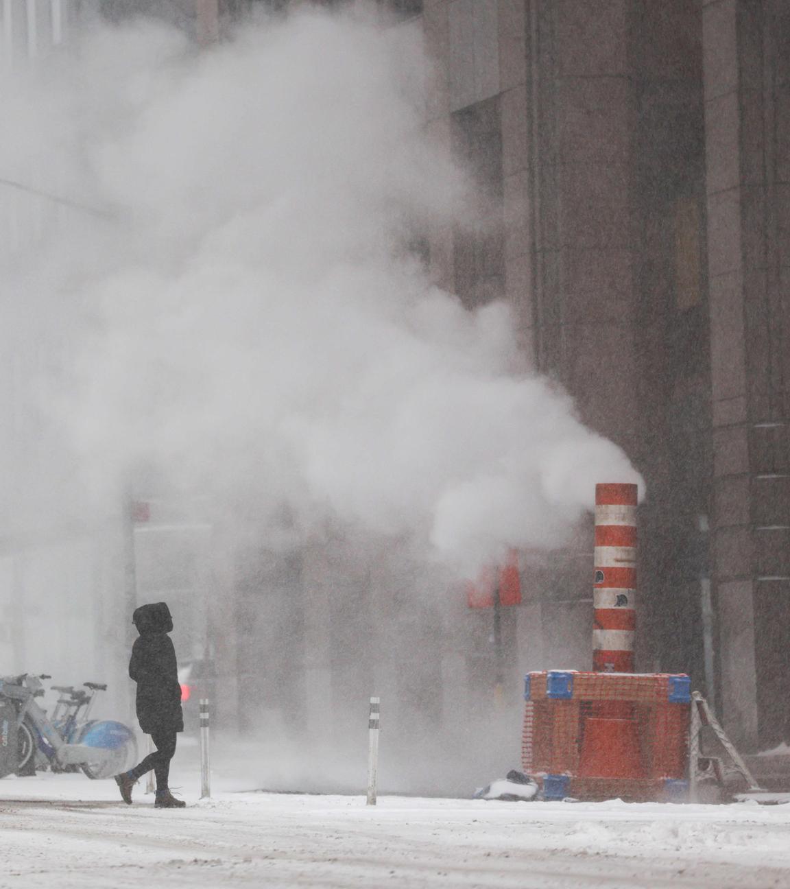 New York während einem Schneesturm 