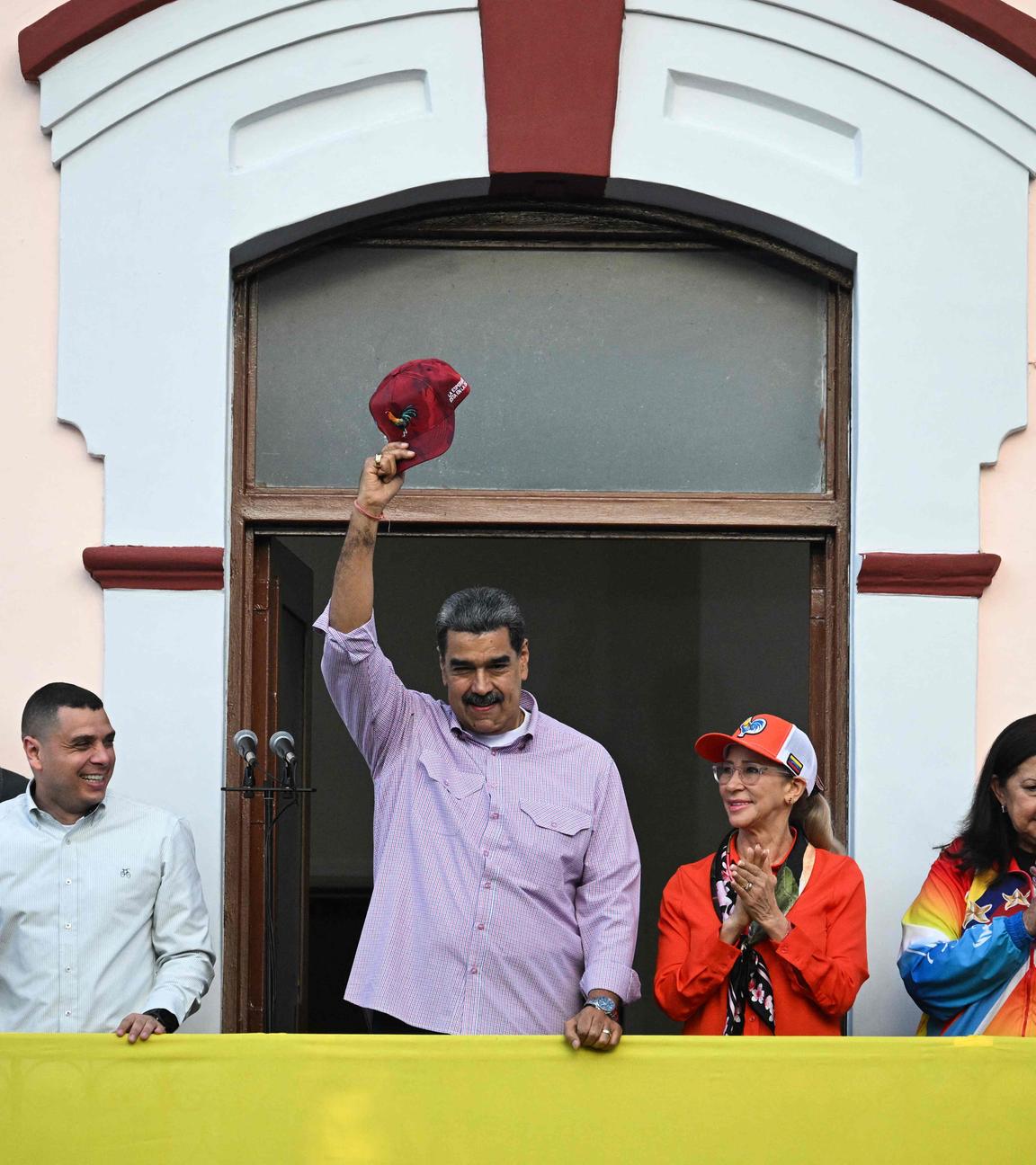 Zu sehen ist Venezuelas Präsident Maduro auf einer Feier zu seiner Unterstützung