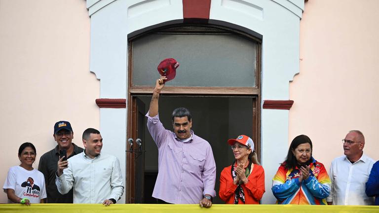 Zu sehen ist Venezuelas Präsident Maduro auf einer Feier zu seiner Unterstützung