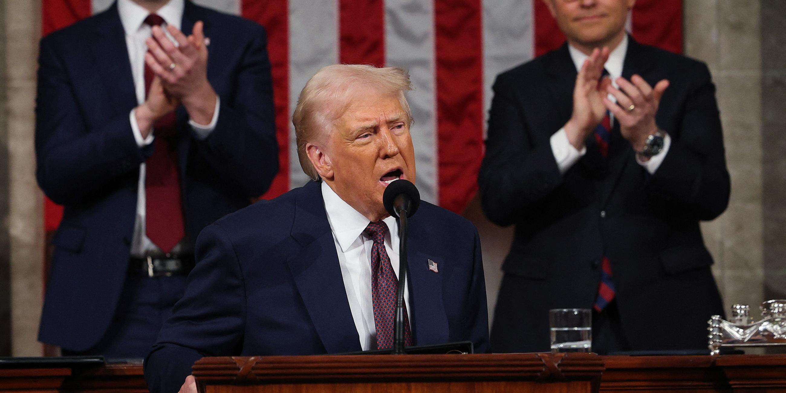 US-Präsident Donald Trump spricht vor dem Kongress in Washington.