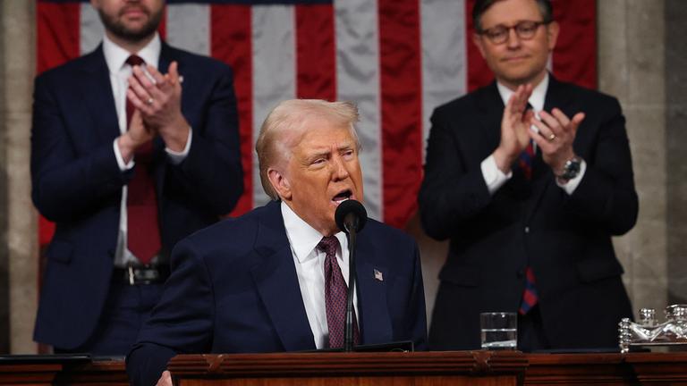US-Präsident Donald Trump spricht vor dem Kongress in Washington.