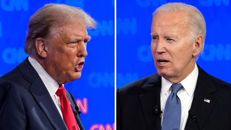 Die TV-Debatte zwischen US-Präsident Joe Biden und Ex-Präsident Donald Trump