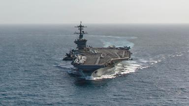 Der US-Flugzeugträger "USS Abraham Lincoln" im einsatz im Arabischen Meer.