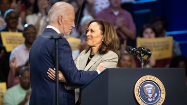 Joe Biden und Kamala Harris bei einer Wahlkampfveranstaltung in Upper Marlboro, Maryland