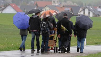 Wanderer im Regen