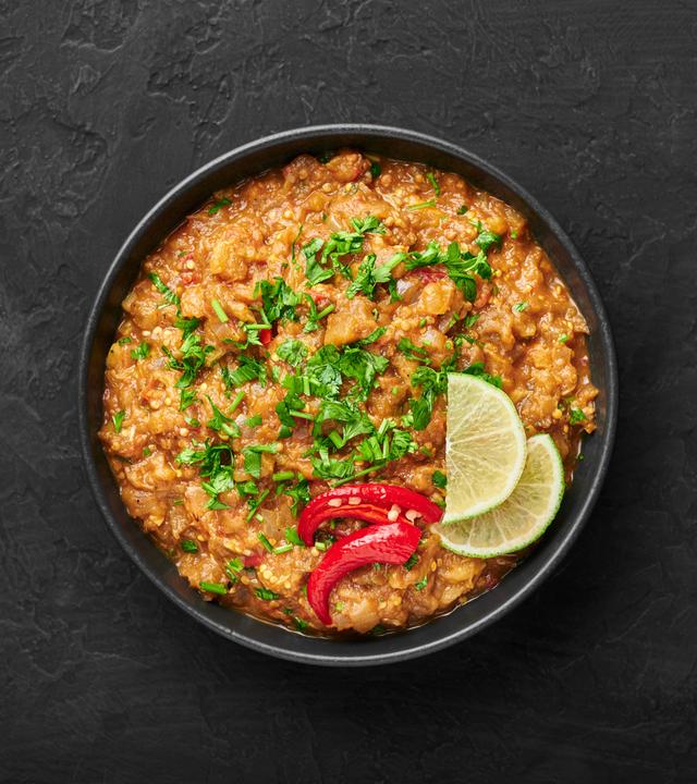Veganes Cashew-Auberginen-Curry