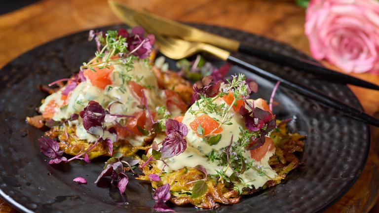 Süßkartoffel- und Zucchini-Rösti