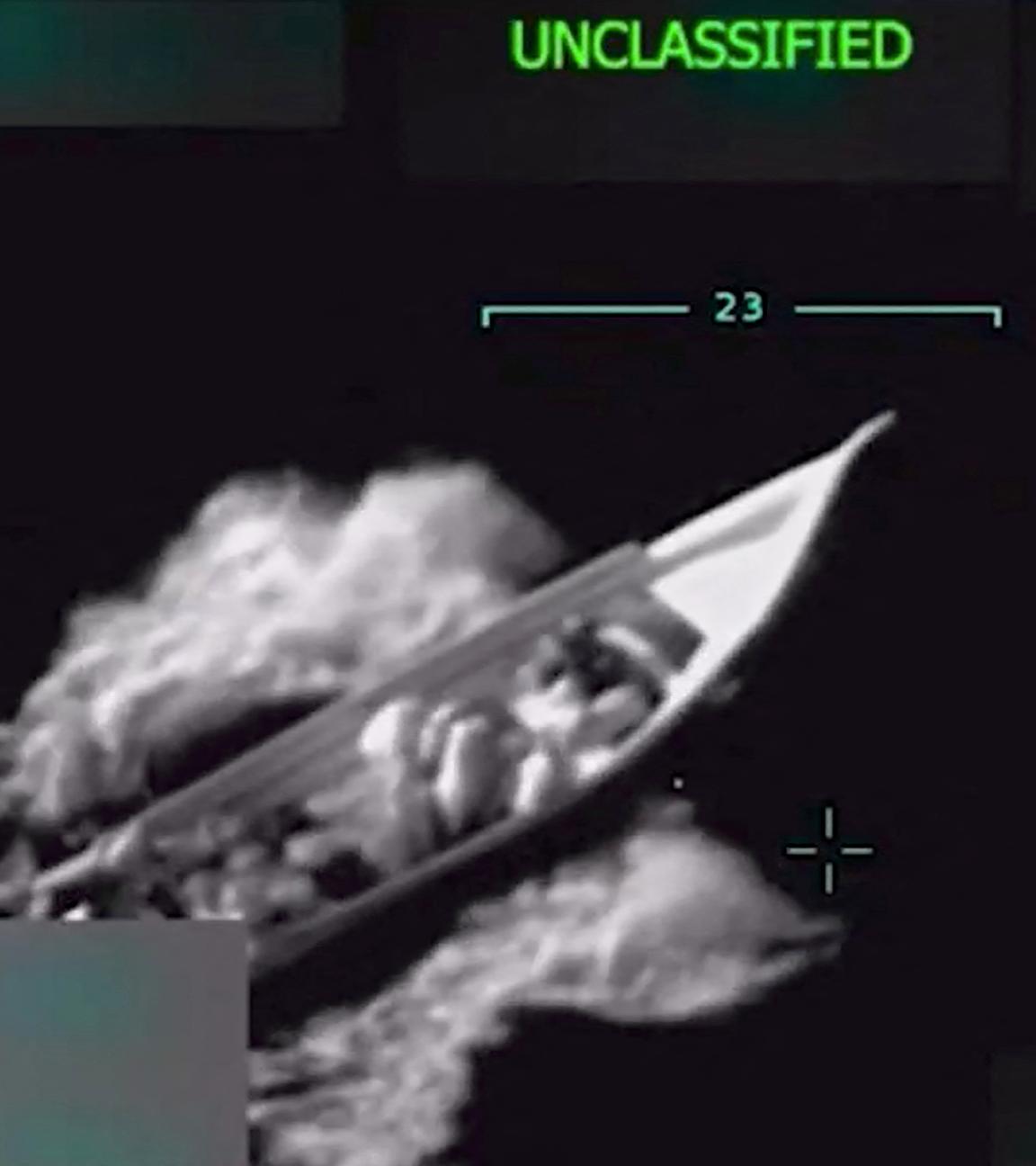 Ein Boot auf einem Radar.