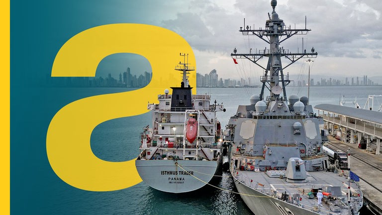 Das Kriegsschiff der US-Marine legt am Amador International Cruise Terminal in Panama-Stadt an