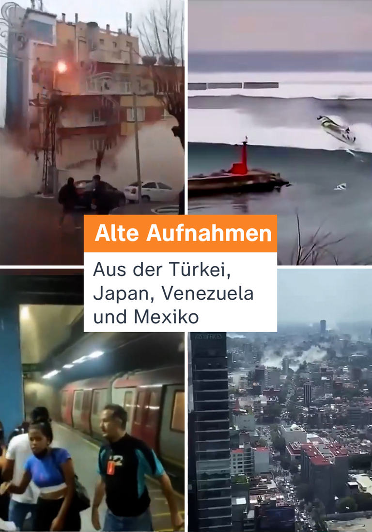 Screenshots alter Videos, die als Aufnahmen aus Venezuela ausgegeben werden.