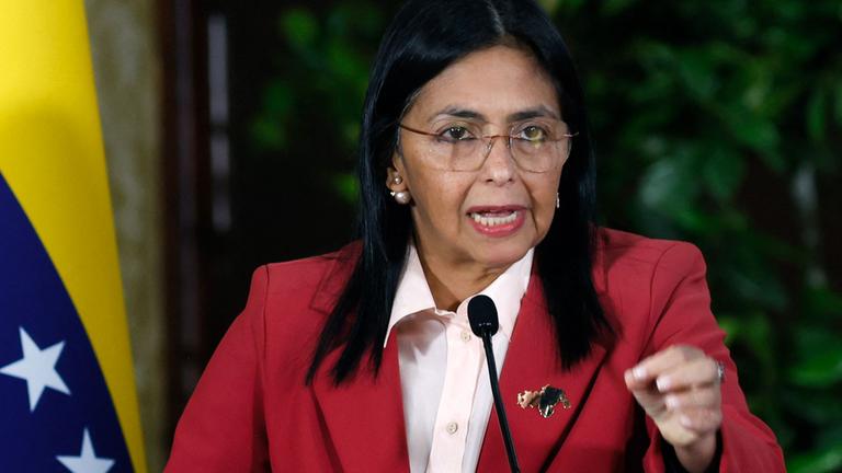 Venezuelas bisherige Vizepräsidentin Delcy Rodriguez in Caracas  im Juni 2025. 