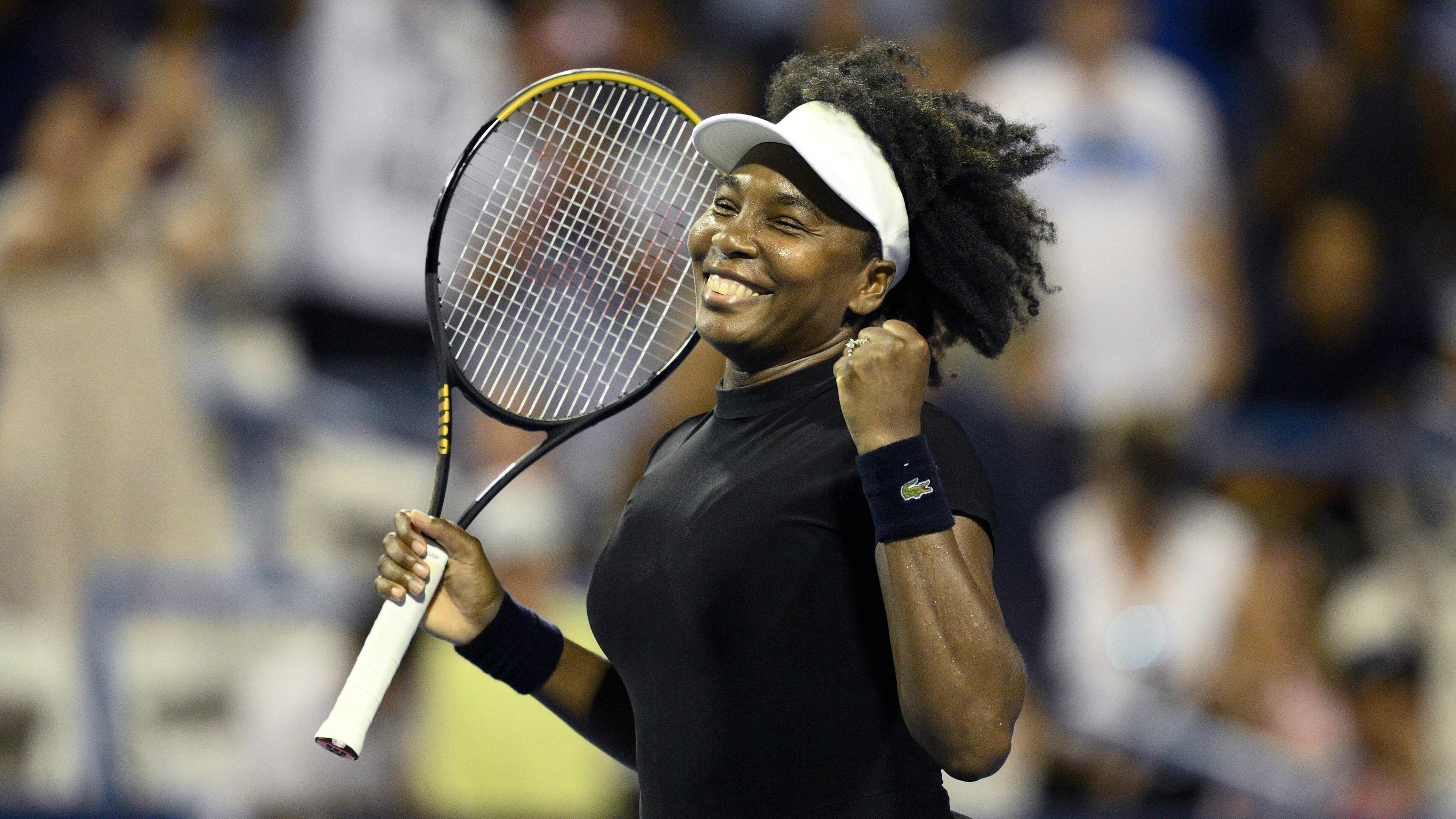 Venus Williams jubelt über ihren Erfolg im Einzel