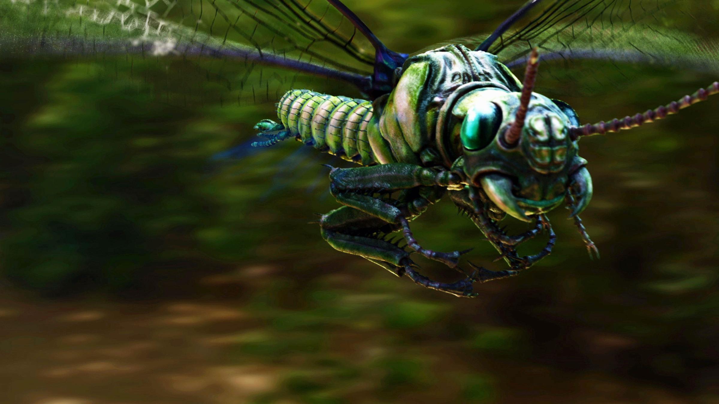 "Verborgene Welten - Rieseninsekten der Vorzeit": Animation einer prähistorischen Riesen-Libelle.