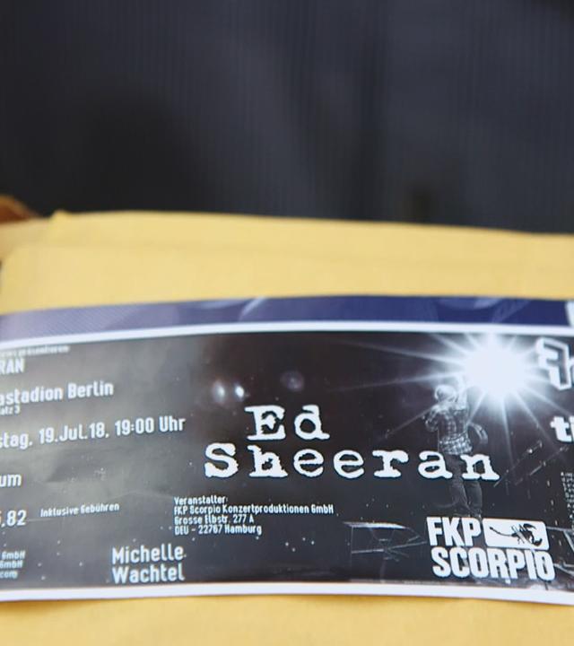 Personalisierte Konzertkarte für Ed Sheeran-Konzert