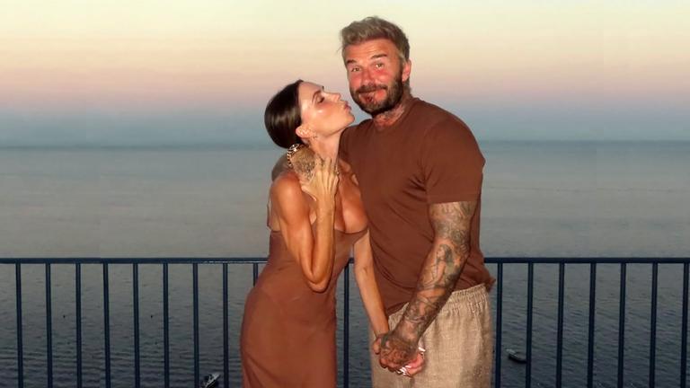 Victoria und Dvaid Beckham in ihrem Urlaub in Portofino.
