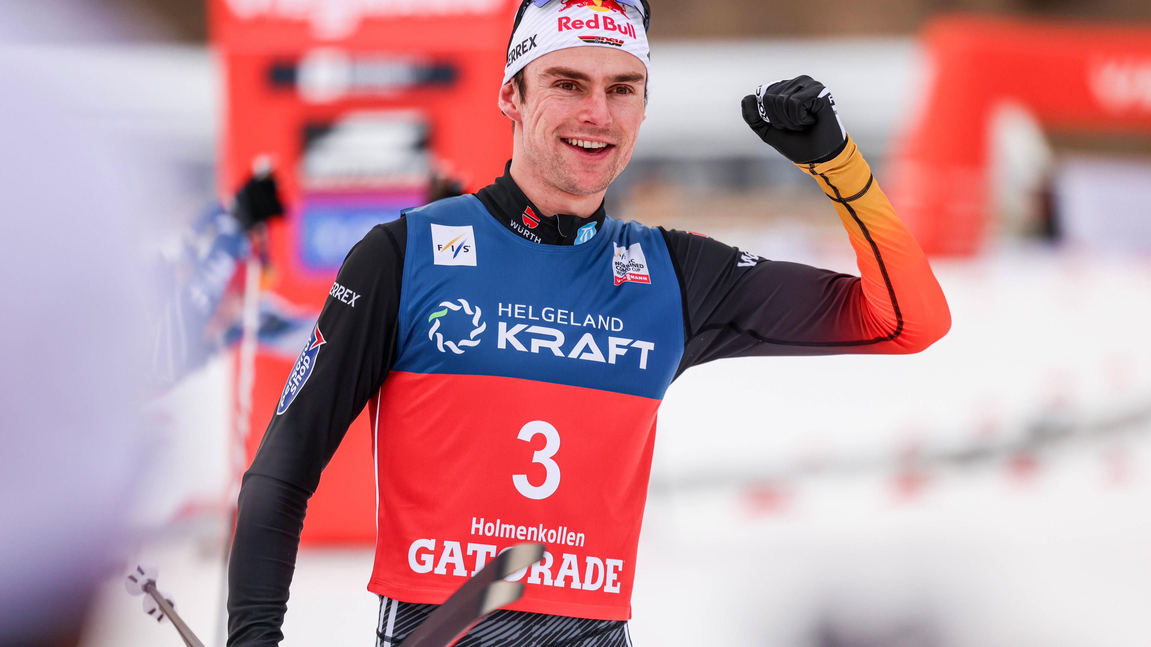 Vinzenz Geiger aus Deutschland beim Skilanglauf während des Weltcups in der Kombination am Holmenkollen.