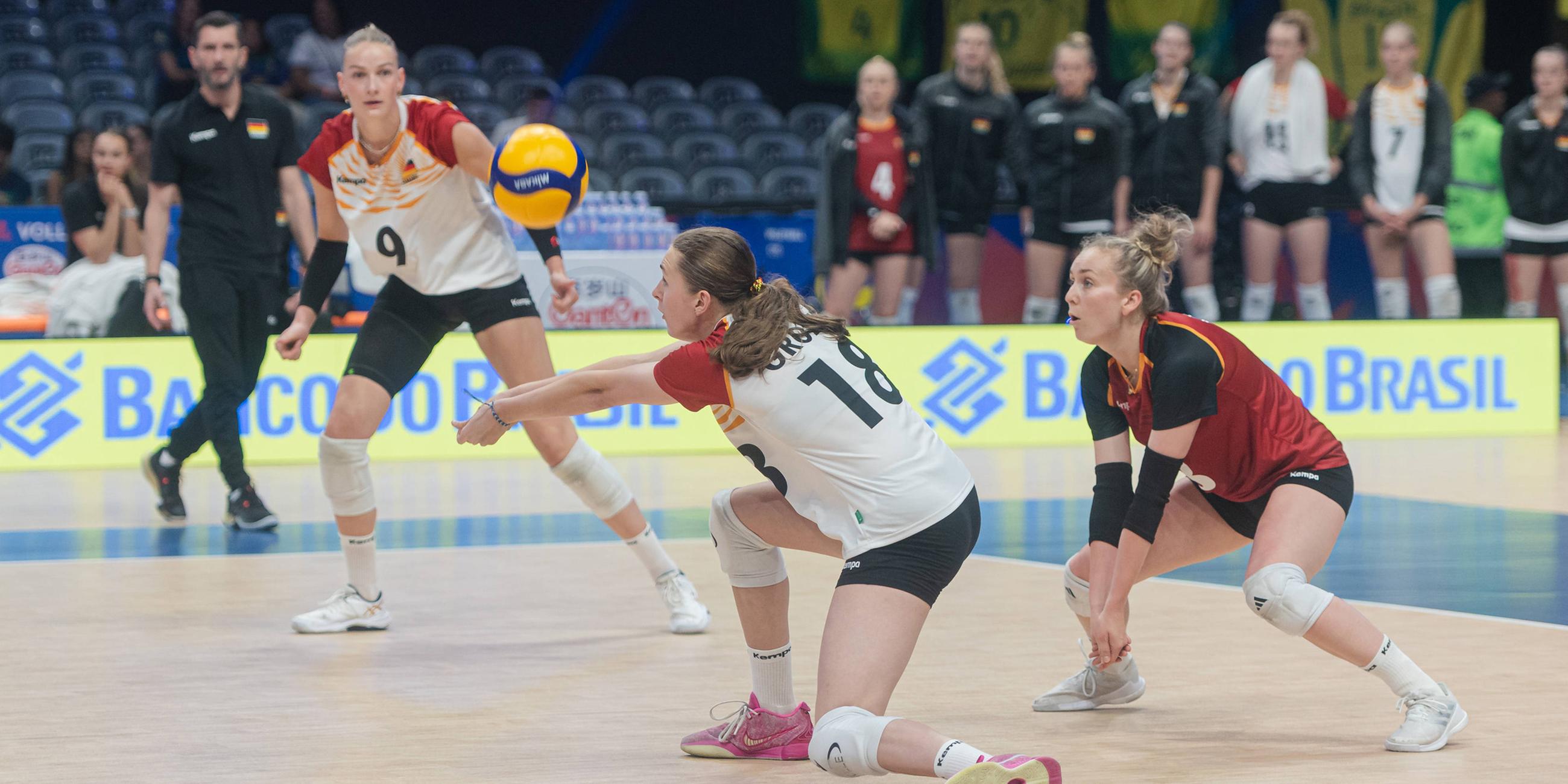 Spielszene aus dem Volleyball Länderspiel Deutschland gegen Italien in Rio de Janero am 05.06.2025.