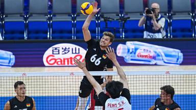 Deutschlands Volleyballer besiegen China in der Nations League mit 3:1 am 28.06.2026 in Gliwice.
